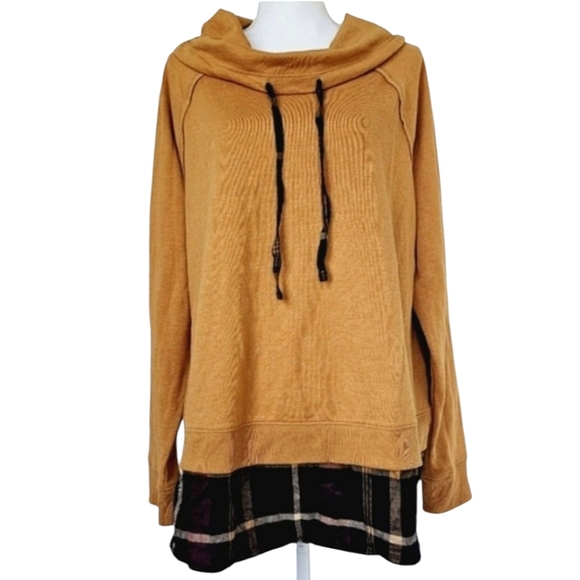 Maurice's Bronze Wmns Pullover Cowel Neck Flannel Hem Accent Sweater SzXL NWT - Picture 1 of 11